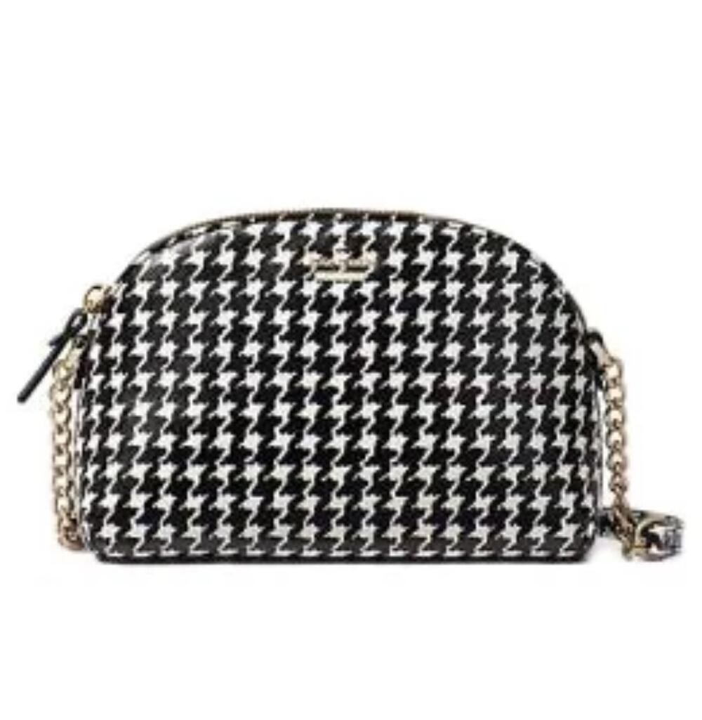 Kate Spade Houndstooth Hilli Crossbody Bag Black White Cameron Street Purse